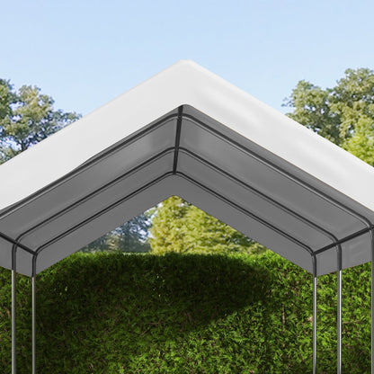 10 x 20ft Carport Replacement Canopy, UV Resistant Garage Car Cover with Ball Bungee Cords, White at Gallery Canada