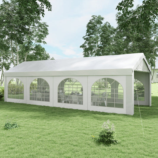 10' x 26' Party Tent Canopy Shelter, Portable Garage Carport with Removable Sidewalls, 2 Doors and Windows - Gallery Canada
