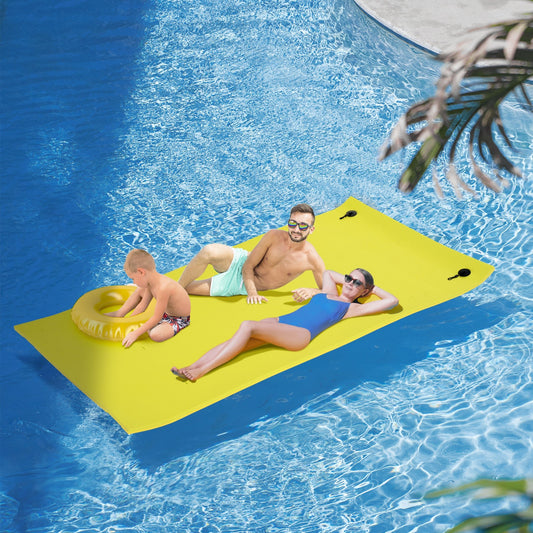 10' x 5' Lily Pad Floating Mat for Water Recreation and Relaxing, Tear-Resistant XPE Foam Water Floating Mat for Lake, River, Beach, Pool, Yellow - Gallery Canada