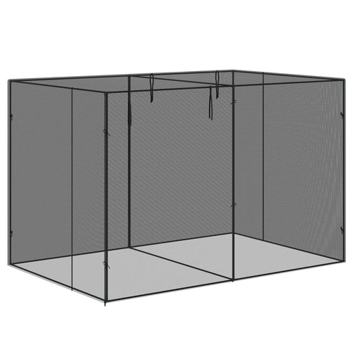 10 x 6.5ft Crop Cage, Garden Plant Protector with Two Zippered Doors, Storage Bag and Ground Stakes, Black