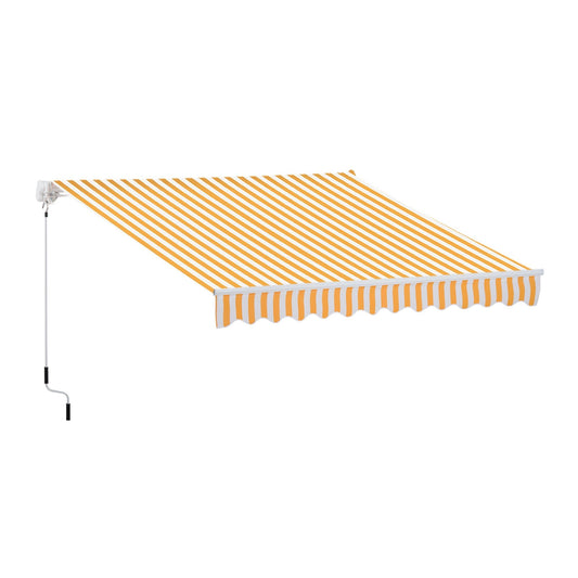 10' x 8' Manual Retractable Awning, Sun Shade Shelter Canopy, with Aluminum Frame and UV Protection for Patio Deck Yard Window Door, Orange - Gallery Canada