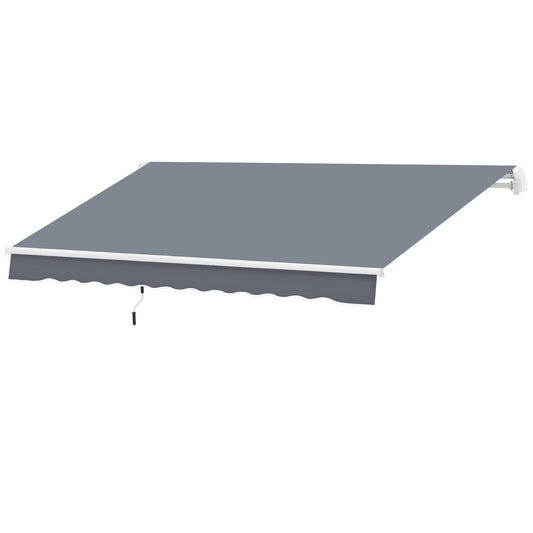 10' x 8' Manual Retractable Awning, Sunhade Shelter Canopy UV Protection for Window Door Patio Deck Yard, Dark Grey - Gallery Canada