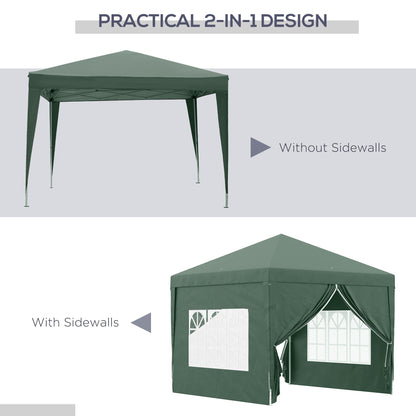 10'x10' Outdoor Pop Up Party Tent Wedding Gazebo Canopy with Carrying Bag (Green) - Gallery Canada