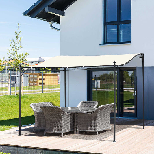 10'x10' Steel Gazebo Canopy Patio Outdoor Portable Sun Shelter Door Porch Cover Cream White - Gallery Canada