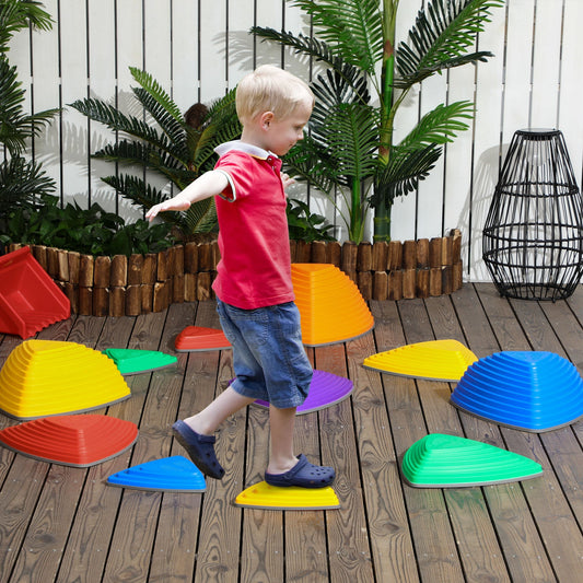 11 PCs Stepping Stones Kids with Non-slip Rubber, Stackable Balance River Stones for Obstacle Course Sensory Play, Outdoor Indoor for 3-8 Years Old - Gallery Canada