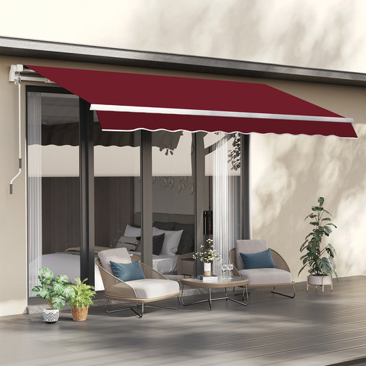 11' x 10' Retractable Awning Fabric Replacement Outdoor Sunshade Canopy Awning Cover, UV Protection, Wine Red - Gallery Canada