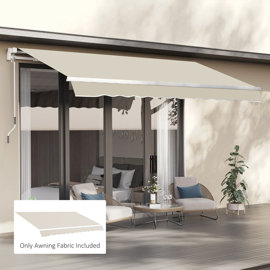 11' x 8' Outdoor Sunshade Canopy Awning Cover, Retractable Awning Fabric Replacement, UV Protection, Cream White - Gallery Canada