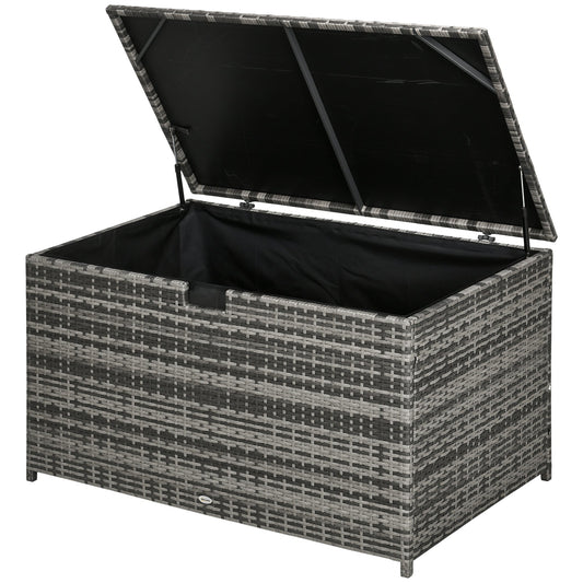 113 Gallon Outdoor Storage Box, Rattan Deck Box for Indoor, Patio Furniture Cushions, Pool Toys, Garden Tools, Grey at Gallery Canada
