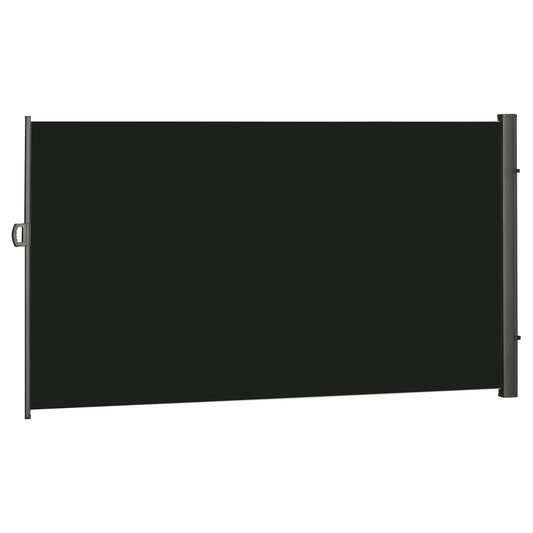 118" x 79" Retractable Side Awning Patio Outdoor Folding Privacy Screen with Resistance to UV Rays &; Wind, Black at Gallery Canada