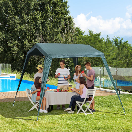 11x8ft Party Tent, Portable Canopy Tent Outdoor Gazebo Activity Sun Shelter w/ Slant Leg for Garden Carport Green - Gallery Canada