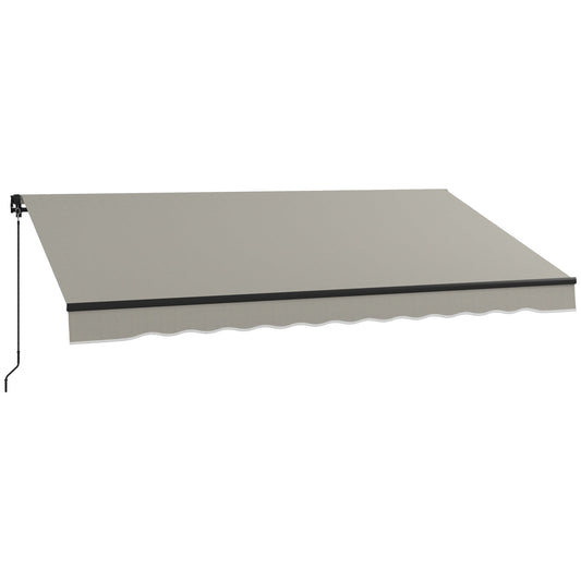 12' x 10' Retractable Awning, 280gsm UV Resistant Sunshade Shelter, for Deck, Balcony, Yard, Light Grey - Gallery Canada