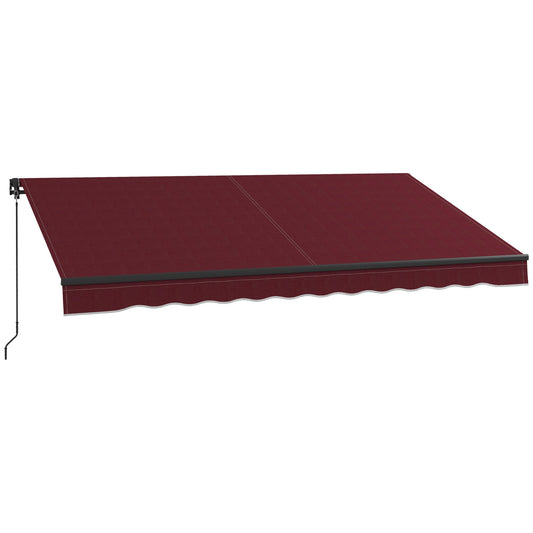 12' x 10' Retractable Awning, 280gsm UV Resistant Sunshade Shelter, for Deck, Balcony, Yard, Wine Red - Gallery Canada