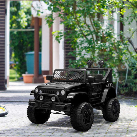 12V Battery Powered Kids Ride On Car Off Road Truck Toy w/ Parent Remote, Black - Gallery Canada