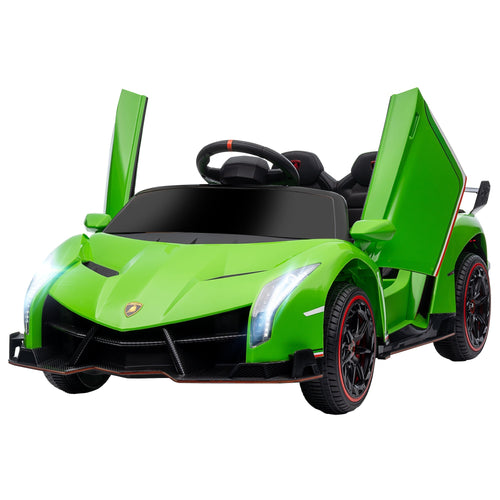 12V Electric Ride on Car with Butterfly Doors, 4.3Mph Kids Ride-on Toy for Boys and Girls with Remote Control, Bluetooth, Horn Honking, Music, Lights, Green