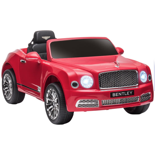 12V Electric Ride On Car with Parent Control, Battery Powered Car with LED Lights, MP3, Horn, Music, 2 Motors, for 37-72 Months, Red at Gallery Canada