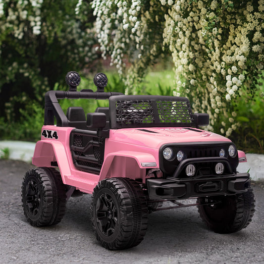 12V Electric Truck Off Road Electric Pickup with Remote Control, Adjustable Speed, Ride on Car for Kids, Pink - Gallery Canada