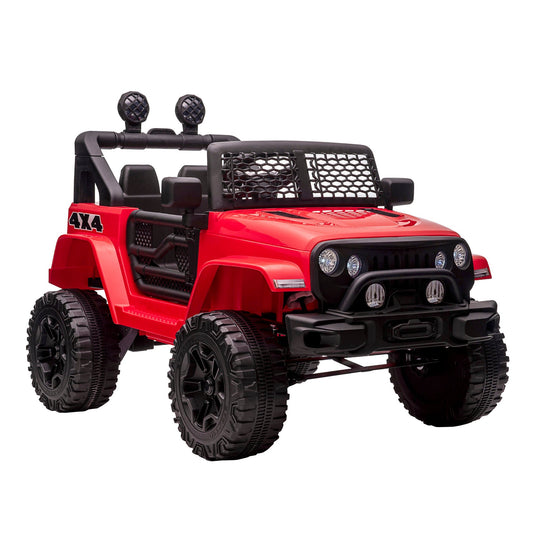 12V Ride On Car Off Road Truck for kids SUV Electric Battery Powered with Remote Control, Adjustable Speed, Red - Gallery Canada