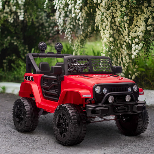 12V Ride On Car Off Road Truck for kids SUV Electric Battery Powered with Remote Control, Adjustable Speed, Red - Gallery Canada