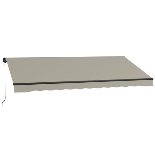 13' x 10' Retractable Awning, 280gsm UV Resistant Sunshade Shelter, for Deck, Balcony, Yard, Light Grey - Gallery Canada