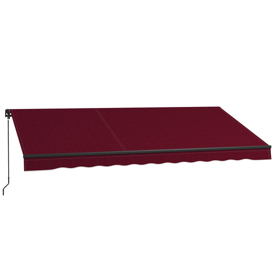 13' x 10' Retractable Awning, 280gsm UV Resistant Sunshade Shelter, for Deck, Balcony, Yard, Wine Red - Gallery Canada