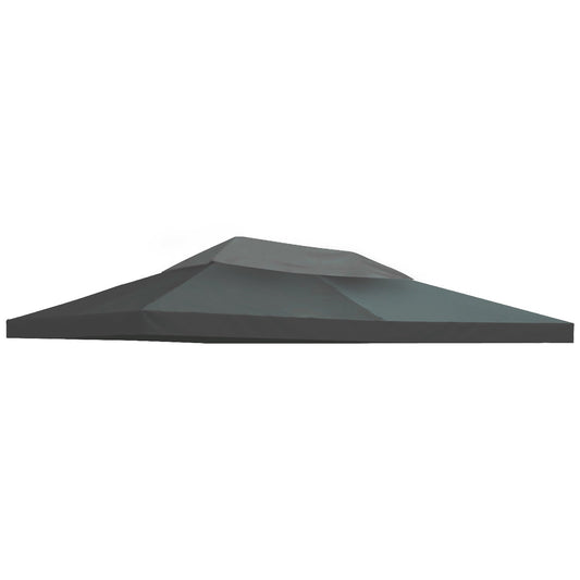 13.1' x 9.8' Gazebo Replacement Canopy 2 Tier Top UV Cover Pavilion Garden Patio Outdoor, Grey (TOP ONLY) at Gallery Canada