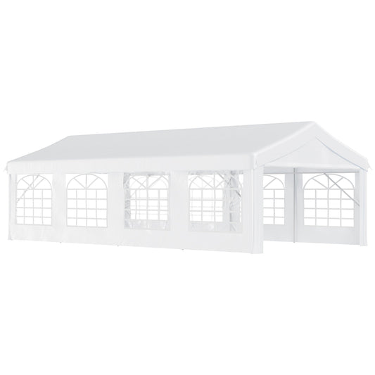 13’x26’ Heavy-duty Outdoor Carport Party Event Tent Patio Gazebo Canopy with 4 Sidewalls, White at Gallery Canada