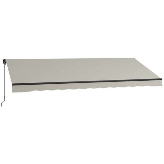15' x 10' Retractable Awning, 280gsm UV Resistant Sunshade Shelter, for Deck, Balcony, Yard, Light Grey - Gallery Canada