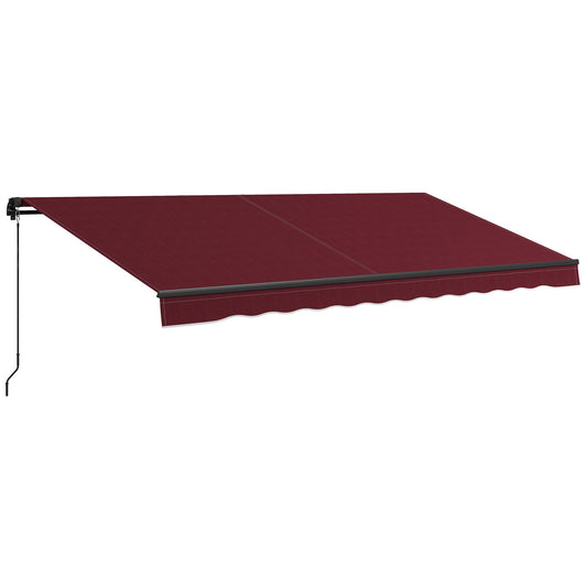 15' x 10' Retractable Awning, 280gsm UV Resistant Sunshade Shelter, for Deck, Balcony, Yard, Wine Red - Gallery Canada