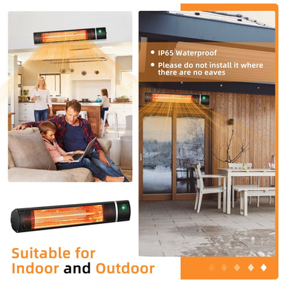 1500W Outdoor Electric Patio Heater with Remote Control at Gallery Canada