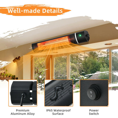 1500W Outdoor Electric Patio Heater with Remote Control at Gallery Canada
