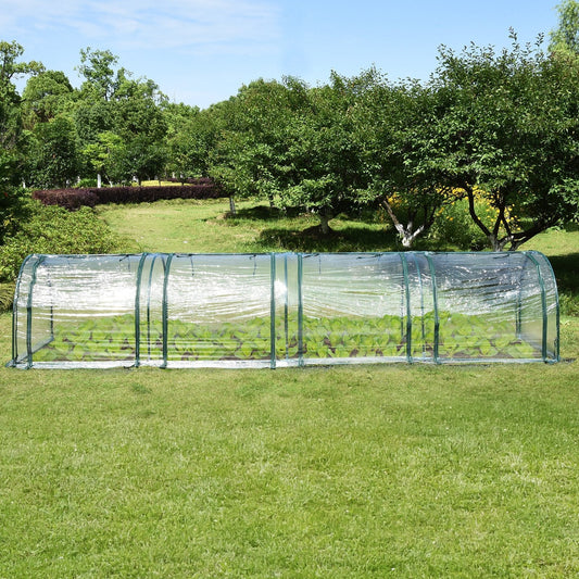 156" x 39" x 32" Transparent PVC Mini Tunnel Greenhouse Garden Green Grow Shed Portable Plant Flower Warm House Steel Frame Zipped Doors - Gallery Canada