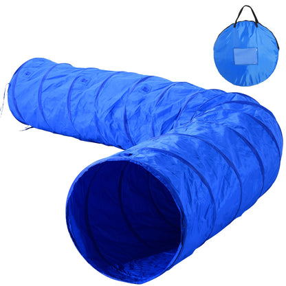 16.4' 300D Oxford Portable Puppy Dog Tunnel Pet Agility Exercise Training Soft Crate, Blue at Gallery Canada