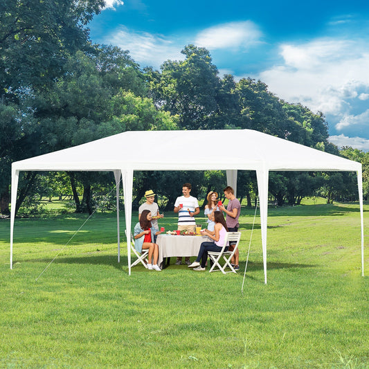 19'x9' Party Tent Gazebo Canopy Garden Sun Shade for Outdoor Event with Removable Mosquito Mesh Netting, White - Gallery Canada