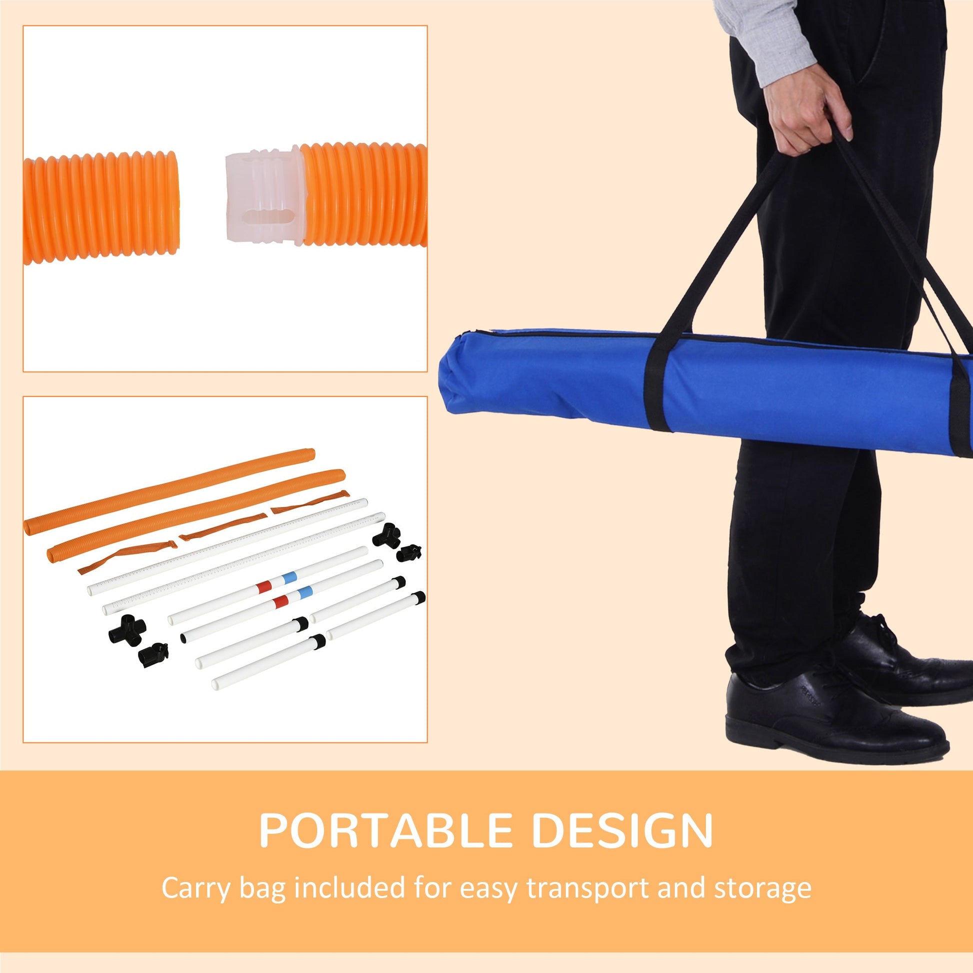 2-in-1 Dog Obstacle Training Agility Equipment Tire Jump Ring/Hurdle Bar with a Simple &; Easy Setup &; Storage Bag at Gallery Canada