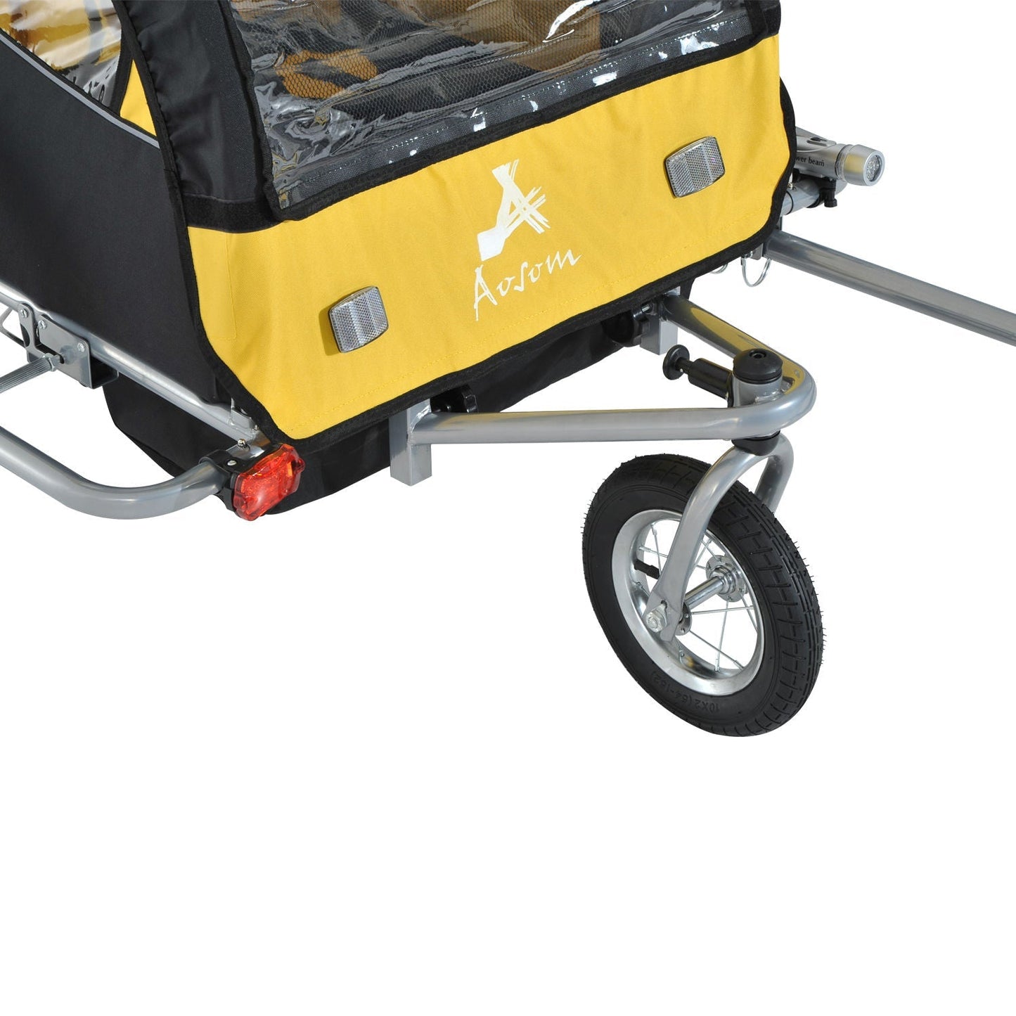 2-in-1 Two-Seat Baby Bike Trailer Stroller &; Jogger Black/Yellow - Gallery Canada