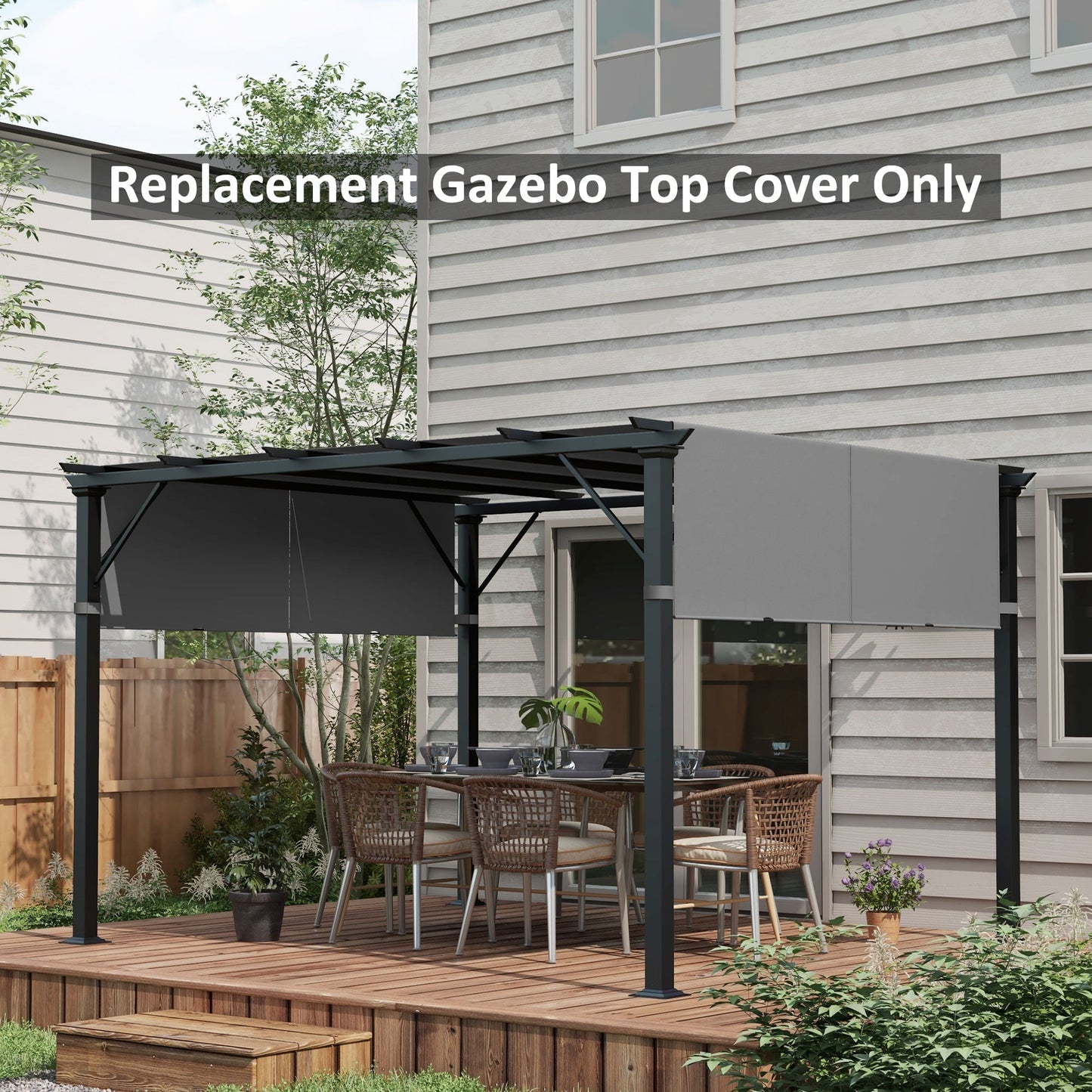 2 Pcs UV Protection Pergola Replacement Canopy, Pergola Shade Cover, Easy to Install, for 10' x 10' Pergola, Light Grey at Gallery Canada