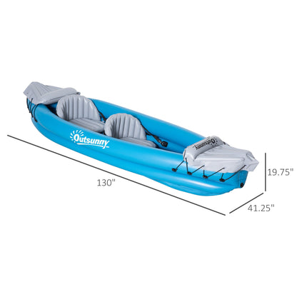 2-Person Inflatable Kayak, Inflatable Boat, Inflatable Canoe Set With Air Pump, Aluminum Oars, Blue at Gallery Canada