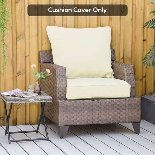2-Piece Outdoor Patio Chair Cushions, Deep Seat Replacement Patio Cushions Set (Seat and Back), Cream White - Gallery Canada