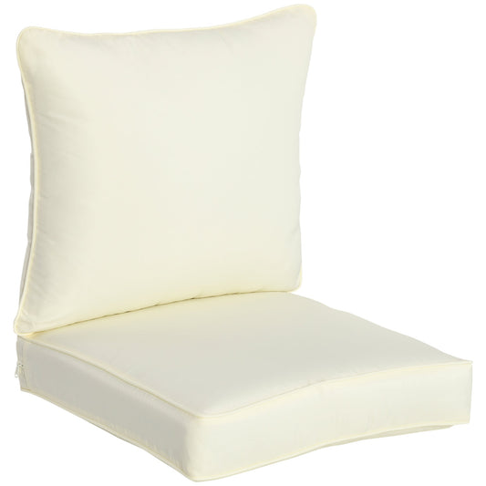 2-Piece Outdoor Patio Chair Cushions, Deep Seat Replacement Patio Cushions Set (Seat and Back), Cream White - Gallery Canada