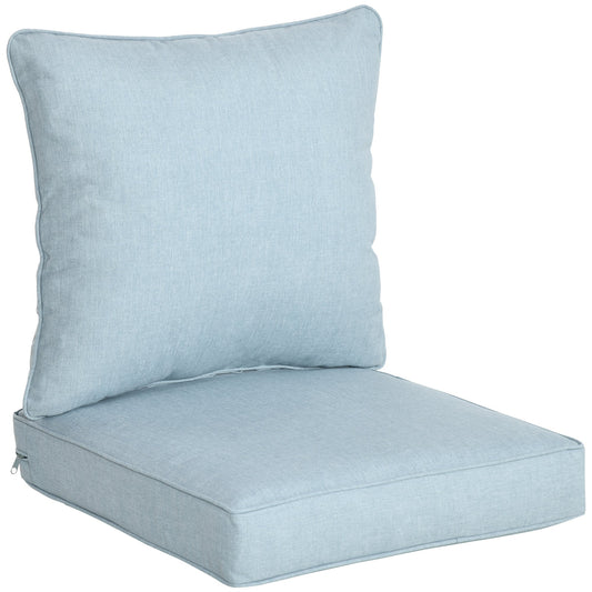 2-Piece Outdoor Patio Chair Cushions, Deep Seat Replacement Patio Cushions Set (Seat and Back), Light Blue at Gallery Canada