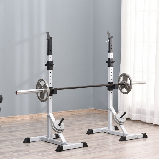 2-Piece Pair Steel Height Adjustable Barbell Squat Rack and Bench Press 23" x 29.7" x 69.3" - Gallery Canada