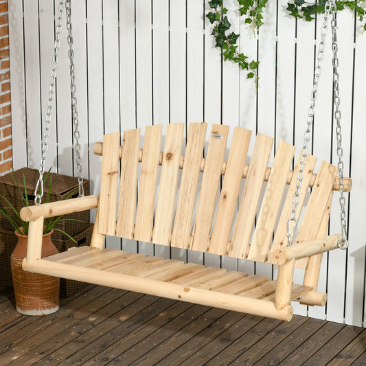 2-Seater Porch Swing, Hanging Outdoor Swing Bench with Metal Chains for Deck, Patio, Garden, Backyard - Gallery Canada