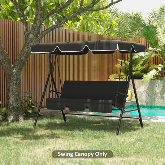 2 Seater Swing Canopy Replacement, Outdoor Swing Seat Top Cover, UV50+ Sun Shade (Canopy Only), Black - Gallery Canada