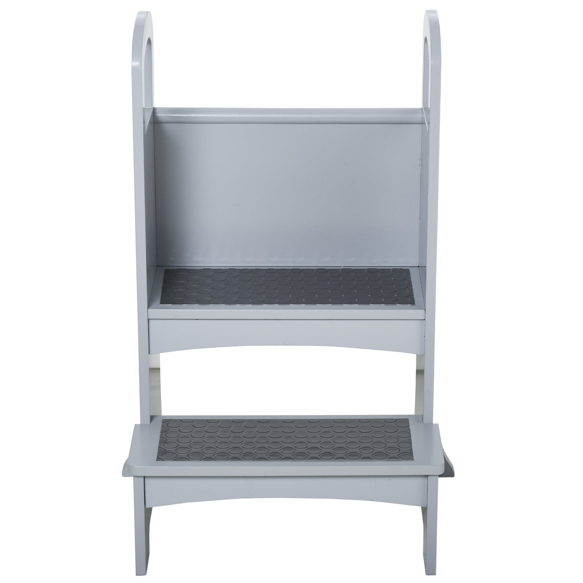 2 Step Stool Kids Kitchen Helper with Support Handles and Non-Slip Pad for Kitchen, Living room and Bathroom, Grey at Gallery Canada