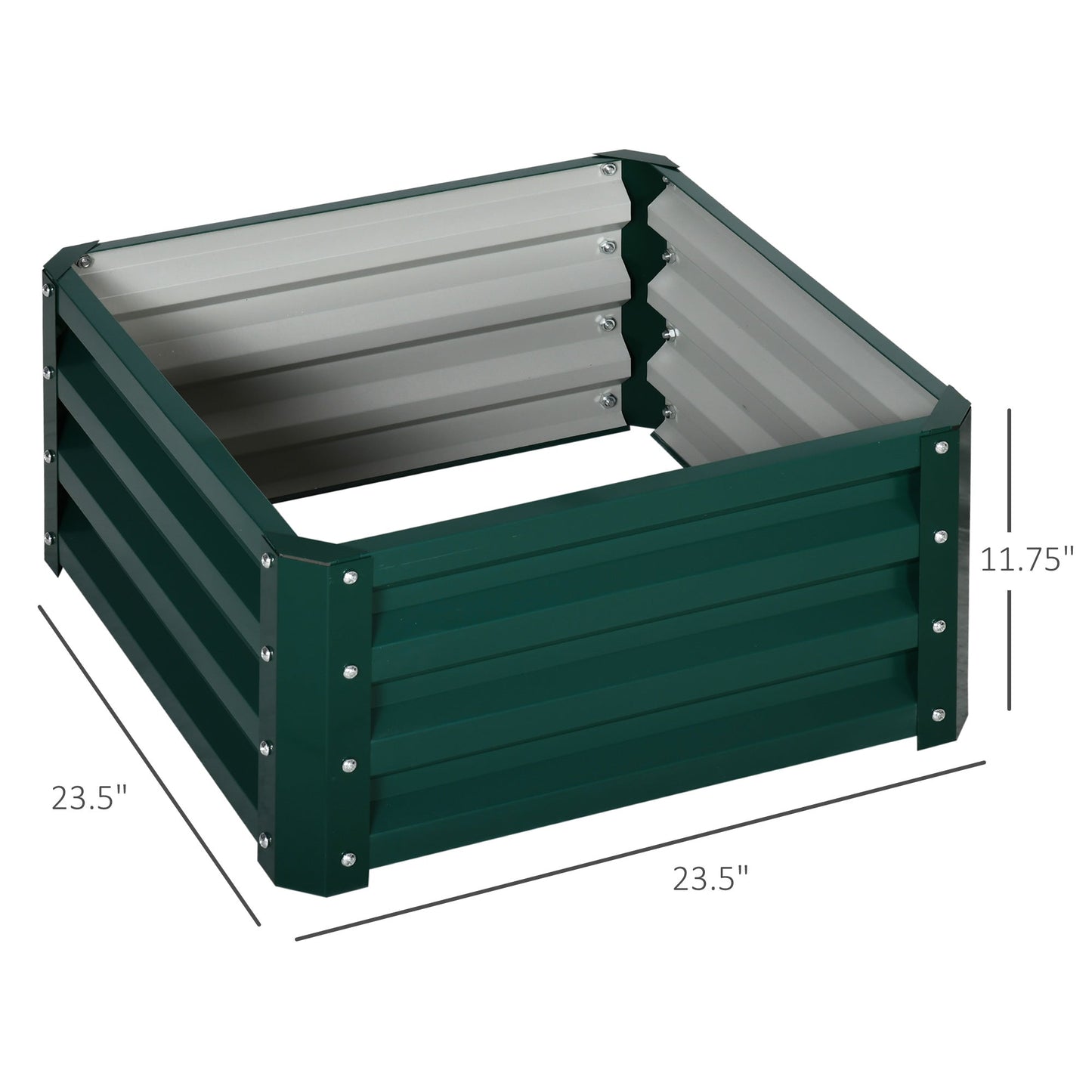 2' x 2' x 1' 2-Pieces Raised Garden Bed with Color Steel Frame for Vegetables, Flowers, Herbs, Green - Gallery Canada