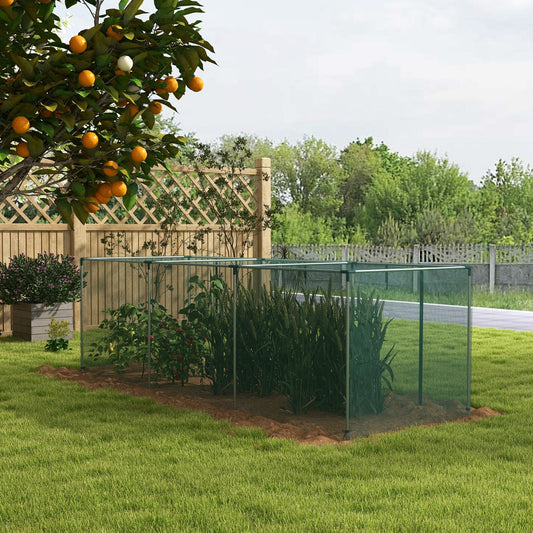 Galvanized Steel Crop Cage, Plant Protection Tent with Zippered Door, 12' x 4', Green - Gallery Canada