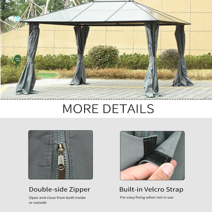 Gazebo Replacement Sidewalls 4-Panel Privacy Wall for 10' x 12' Canopy, Outdoor Shelter Curtains Accessories Dark Grey - Gallery Canada