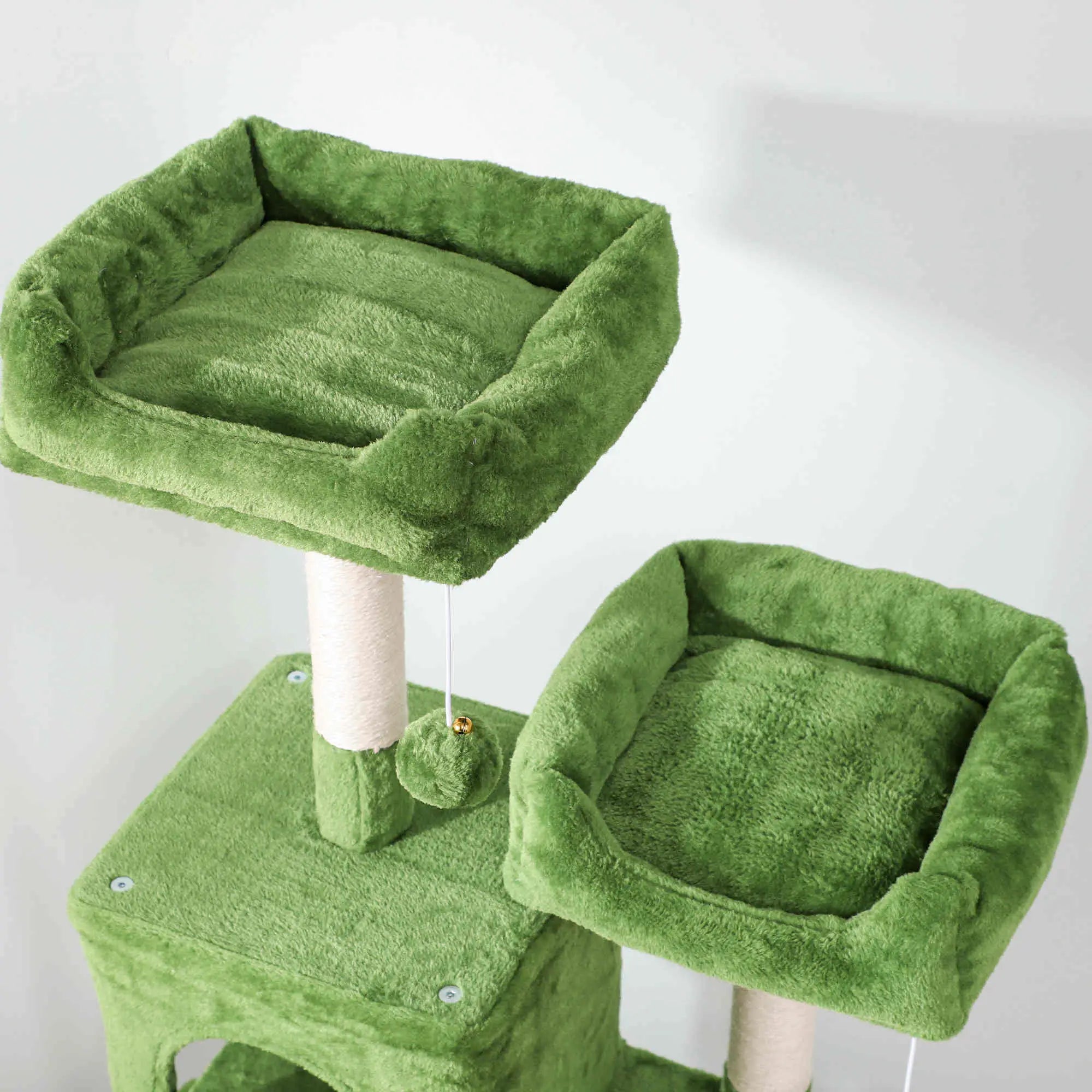 Cat Tree, 70 Inch Multi-Level Tower, 2 Condos, 2 Perches, Hammock, Green Cat Towers at Gallery Canada