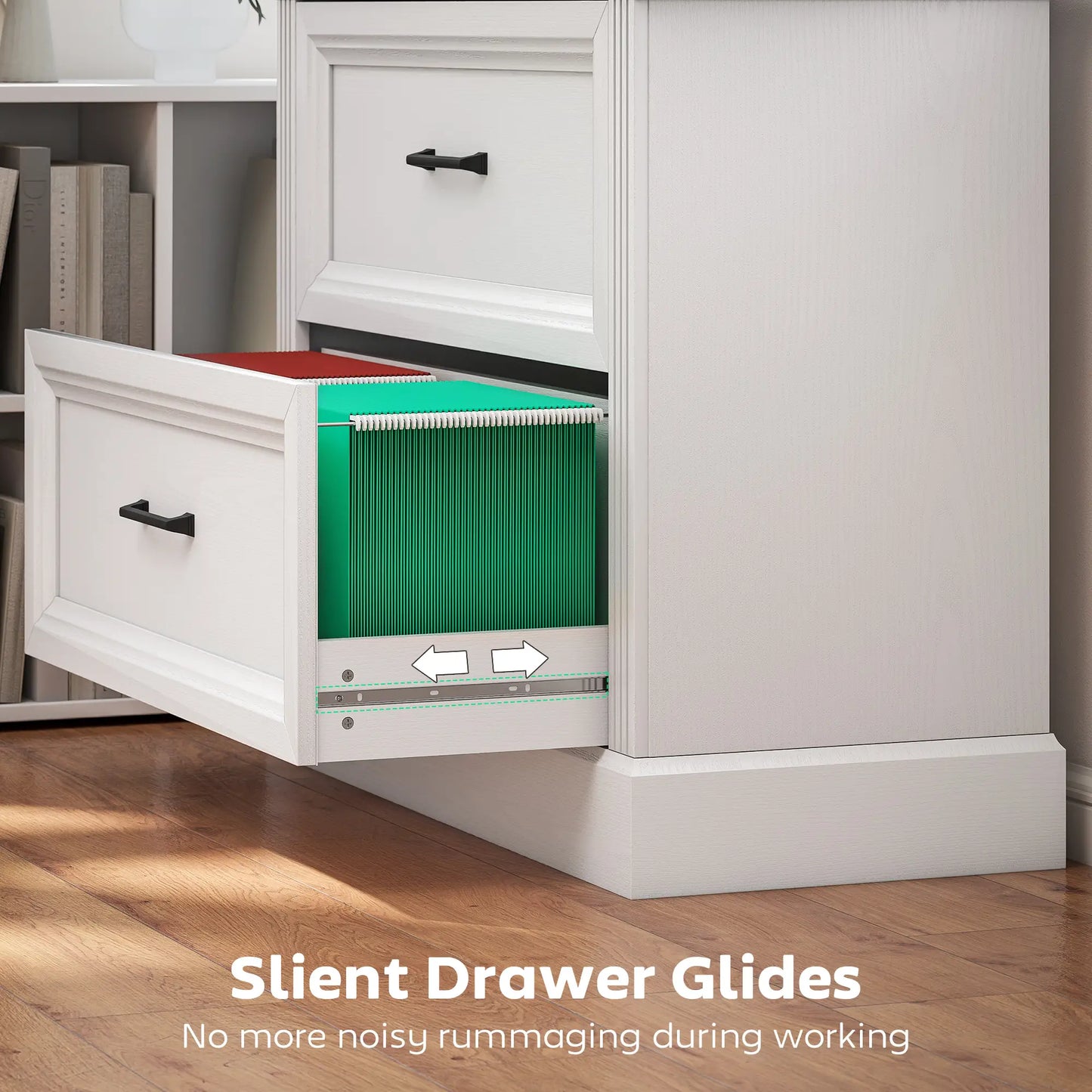 Lateral Filing Cabinet, Farmhouse, 2 Silent Drawers, Letter A4 Legal, White Office Cabinets & Cupboards at Gallery Canada