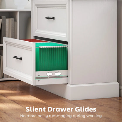 Lateral Filing Cabinet, Farmhouse, 2 Silent Drawers, Letter A4 Legal, White Office Cabinets & Cupboards at Gallery Canada